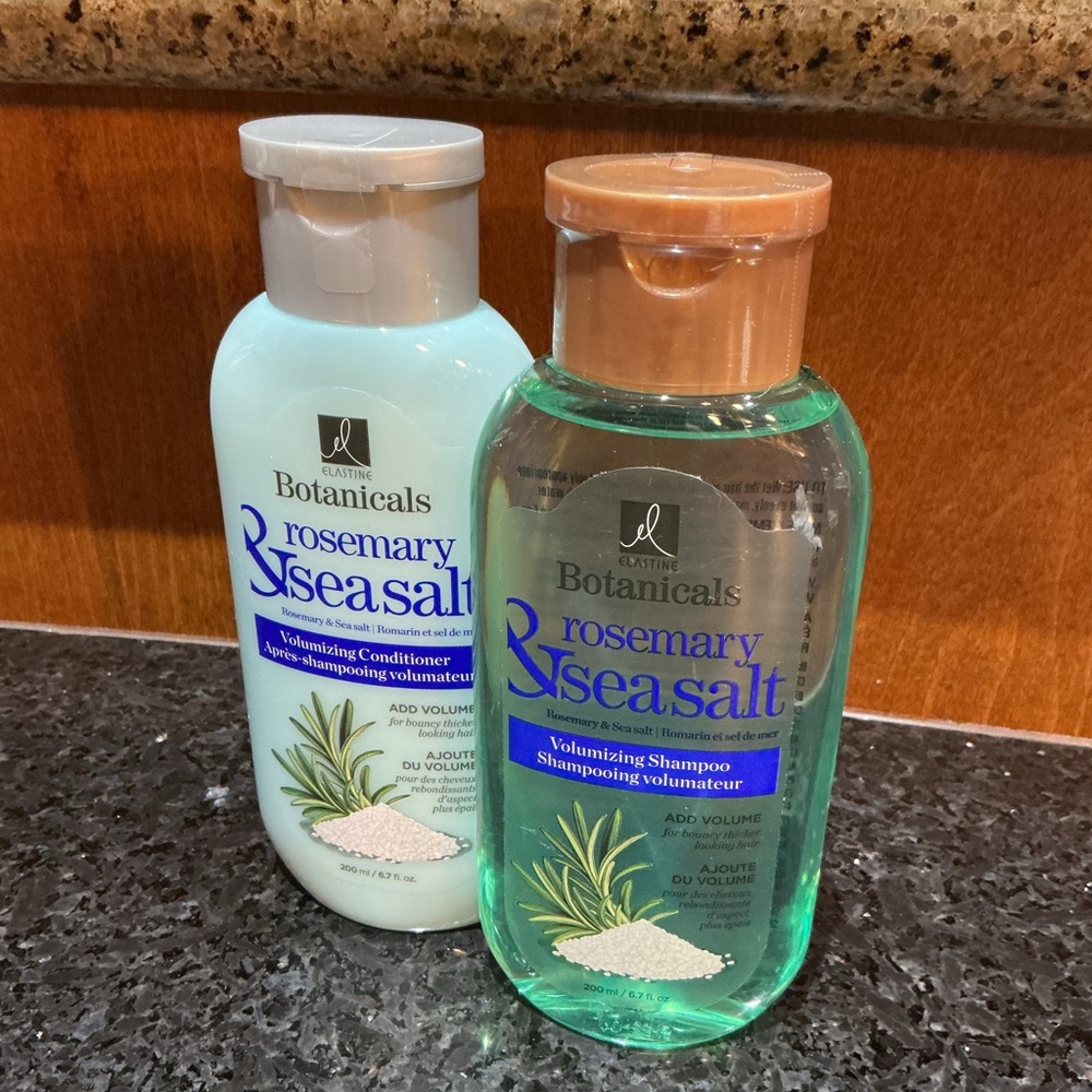 Rosemary & Sea Salt Volumizing Shampoo and Conditioner Set - Green and White